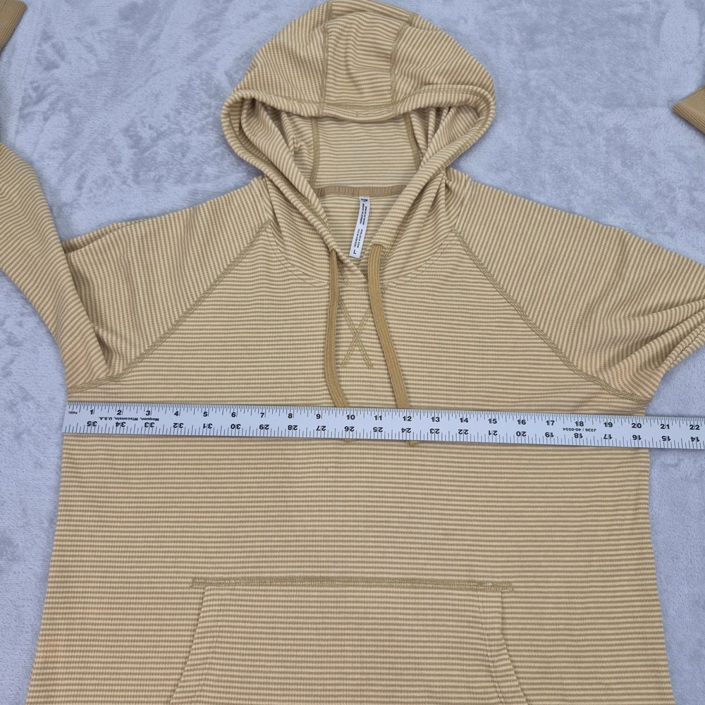 Kuhl Stria Womens L Striped Pullover Hoodie Yellow White Long Sleeve Lightweight - Picture 7 of 9